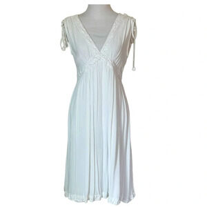 Koton White Midi Summer Boho Vacation Dress Medium